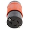 Ac Works Locking Connector, L15-20R, 20 A, 250V AC, Three Phase, Orange ASL1520R - alternate 4